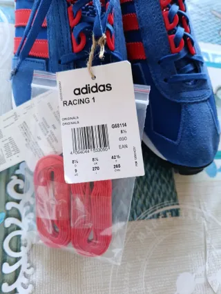 Adidas Racing 1 Talla 42 Azul/Rojo