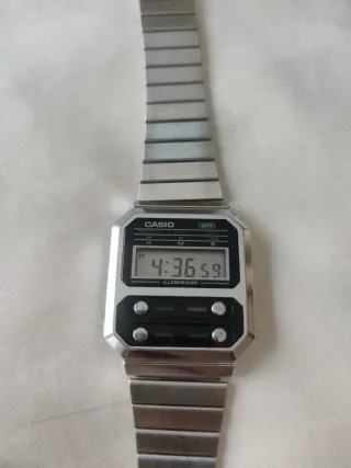 Reloj Casio Modelo A-100we-1a Gris Negro
