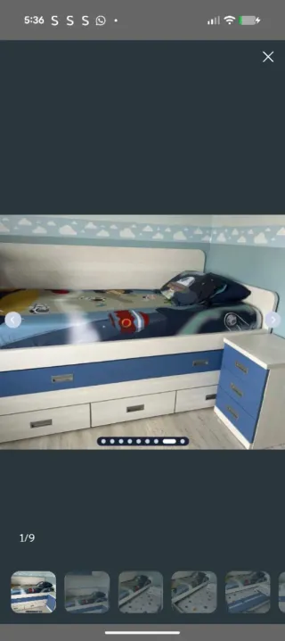 Habitación infantil con cama y cajones