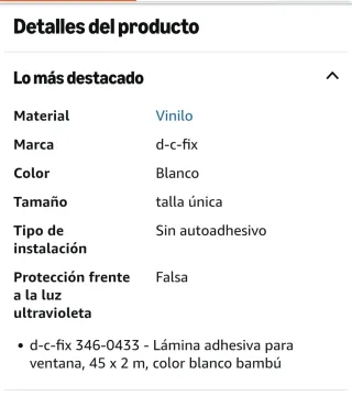 Vinilo ventana bambú d-c-fix 45cm x 2m