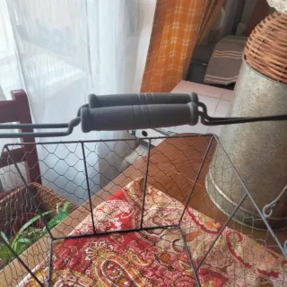 Lote Cestas Metal Malla con Madera