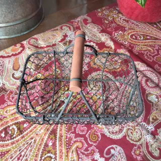 Lote Cestas Metal Malla con Madera