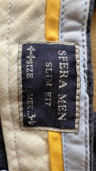 2 Pantalones Largos Hombre Azul Gris