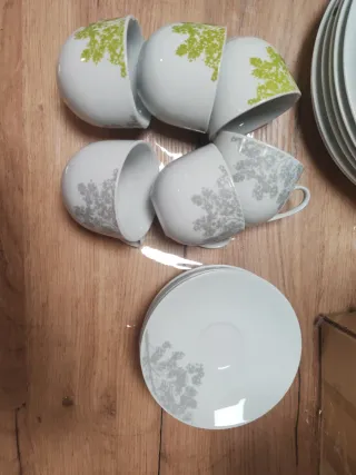 Juego de café porcelana 6 tazas