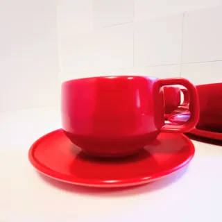 Conjunto Tazas Baquelita Vintage Rojo