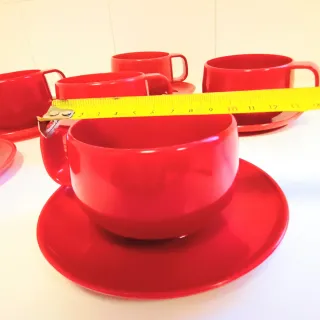 Conjunto Tazas Baquelita Vintage Rojo