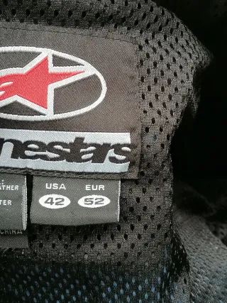 Traje de moto Alpinestars azul y negro