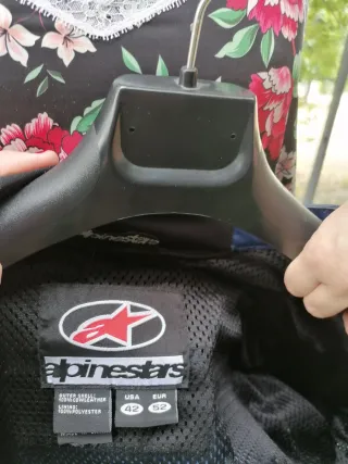 Traje de moto Alpinestars azul y negro