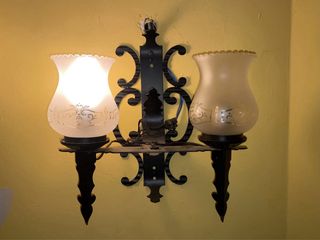 Lámpara de pared doble metal y cristal