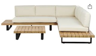 Sofá de Esquina para Jardín 5 Plazas con Mesa