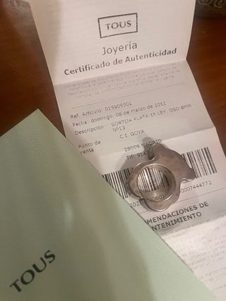 Anillo Oso Tous Ajustable Plata