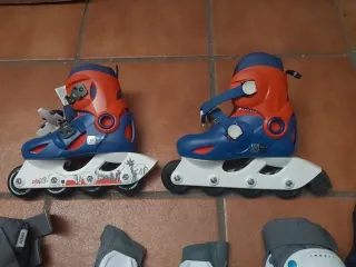Patines y equipo de protección