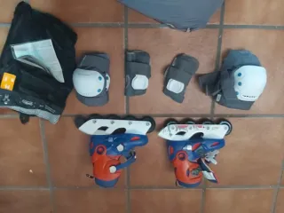 Patines y equipo de protección