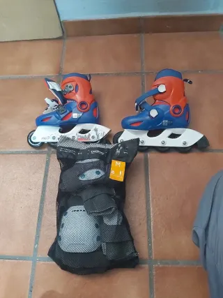 Patines y equipo de protección