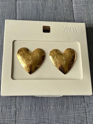 Orecchini Cuore Texture Zara Dorati