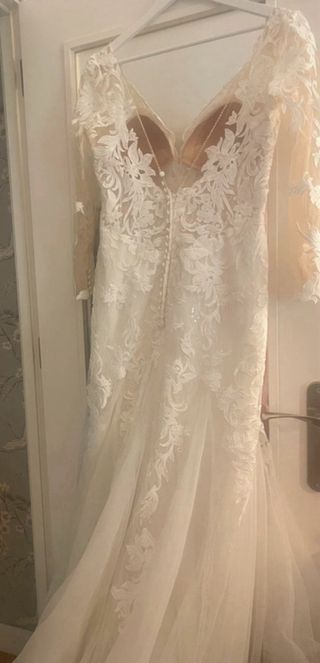 Vestido de Novia Blanco Encaje Manga Larga