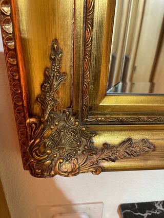 Espejo Antiguo Madera Dorada