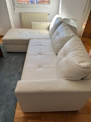 Sofá cama chaise longue piel 3 plazas