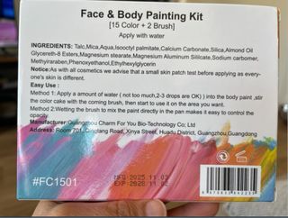 Kit Pintura Facial y Corporal 15 Colores