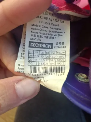 Patines en línea infantiles rosas y morados