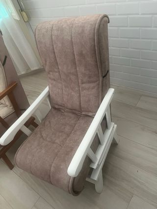 Butaca Mecedora Tela y Madera