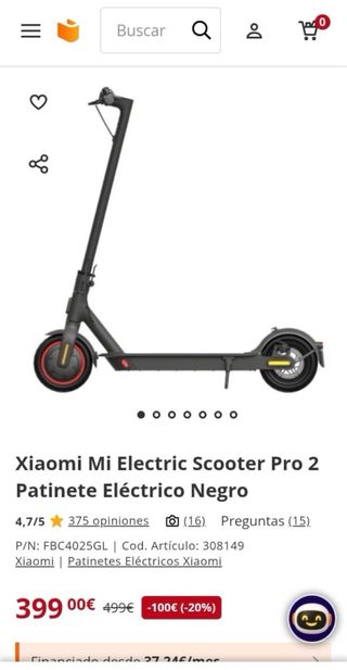 Patinete Eléctrico Xiaomi Pro 2