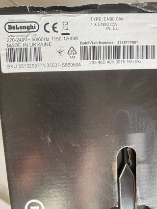 Cafetera Nespresso Inissia DeLonghi Beige