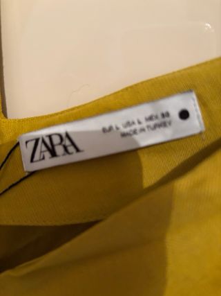 Zara Vestito Lino Misto giallo senape Taglia L