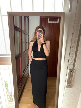 Top multiposición negro talla XS