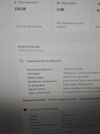 PC Sobremesa HP Blanco