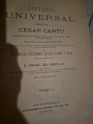 4 tomos de Historia Universal de Cesar Cantu.