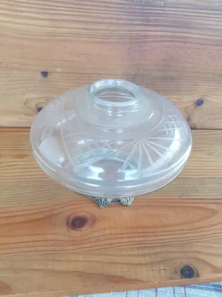 6 plafones lámpara antiguos cristal y metal