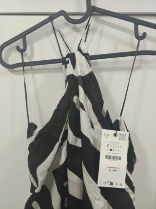 Vestido ZARA Halter Estampado Rayas Talla S