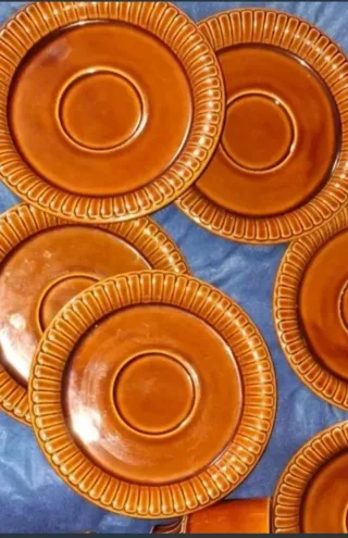 Juego de café de cerámica marrón