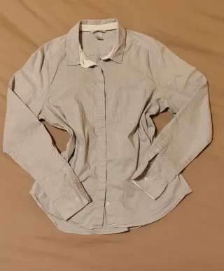 Camicia a pois grigia e bianch