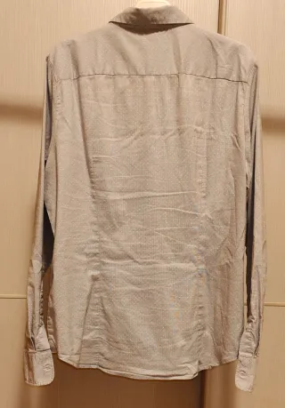 Camicia a pois grigia e bianch