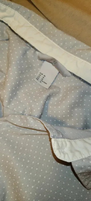 Camicia a pois grigia e bianch