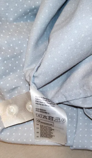 Camicia a pois grigia e bianch