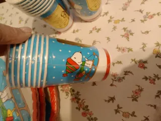 Set Festa Snoopy  Piatti e Bicchieri tovaglie