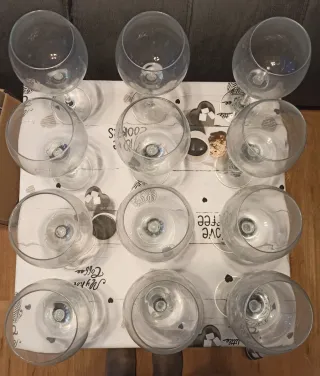 12 Copas de cristal transparentes nuevas !!