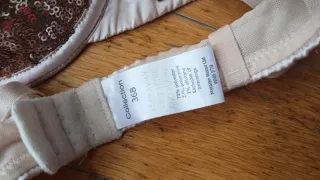 Sujetador 36B lentejuelas beige y dorado