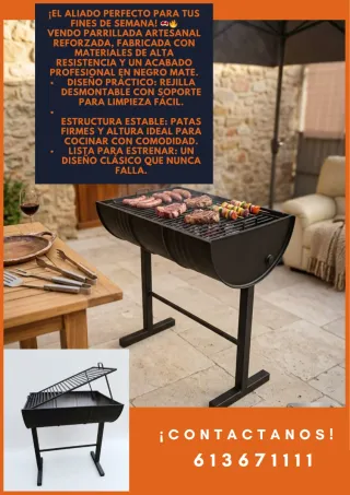 Barbacoa Barril Metálico con Madera varios modelo