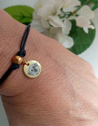 Pulsera con Charm Huella y Foto Mascota
