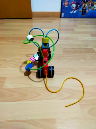 Juguete Coche Circo Cuentas Madera Bebé