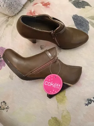 Botines tacón marrón