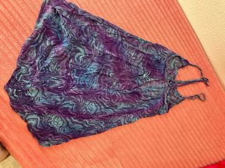 Salida de baño morada y turquesa