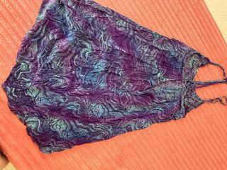 Salida de baño morada y turquesa