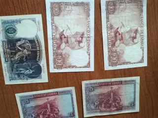 Lote 5 Billetes Españoles Pesetas