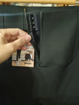 Pantalón Secret Sense Doble Faja Negro nueva