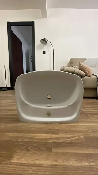 Lavabo de porcelana blanco